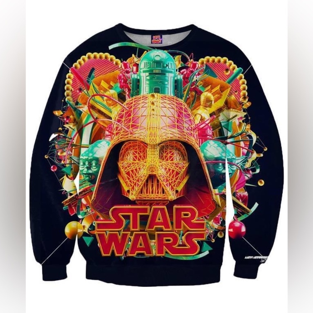 NEW Colorful Darth Vader Star Wars Digital Empire Crewneck Sweatshirt